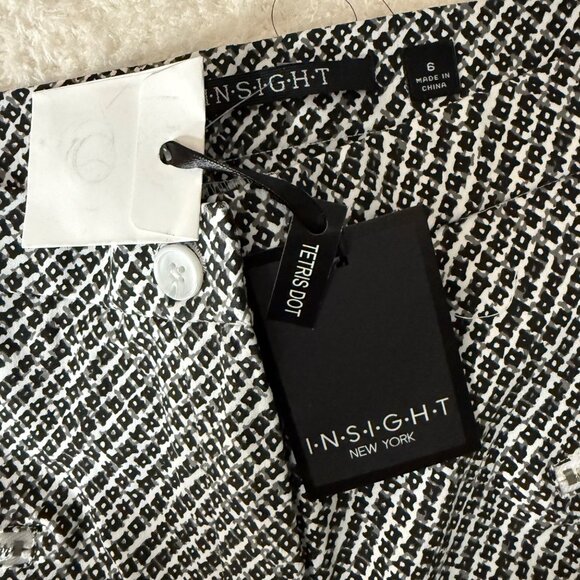 Insight New York PANTS, Tetris Dot Black & White Patterned Size 8 - Picture 9 of 16